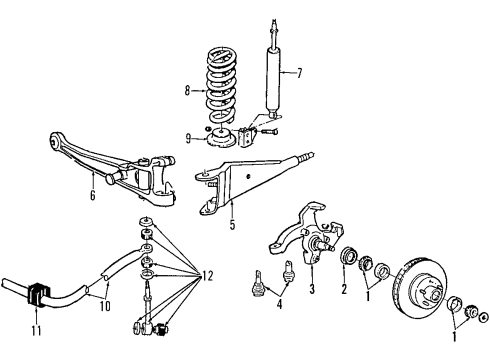 2011 Ford E-250 Front Suspension Components, Stabilizer Bar Stabilizer Bar Diagram for 8C2Z-5482-B