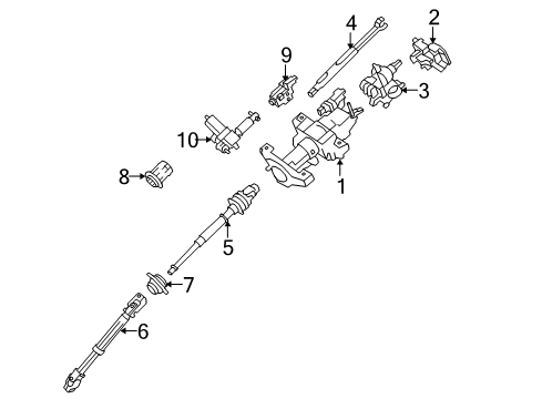 2010 Ford F-150 Steering Column & Wheel, Steering Gear & Linkage Steering Column Diagram for 9L3Z-3C529-H