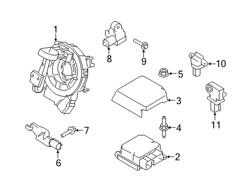 2017 Ford F-150 Air Bag Components Control Module Cover Diagram for 8L1Z-14A099-A
