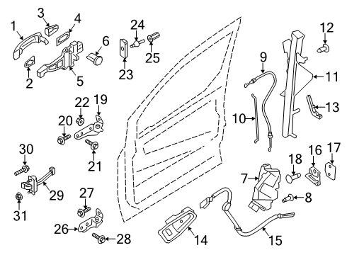 2021 Ford Transit Connect Lock & Hardware Shield Screw Diagram for -W703168-S450B