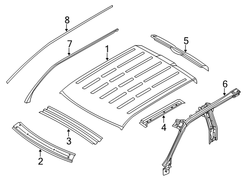2013 Ford F-150 Roof & Components Weatherstrip Diagram for AL3Z-1651223-A