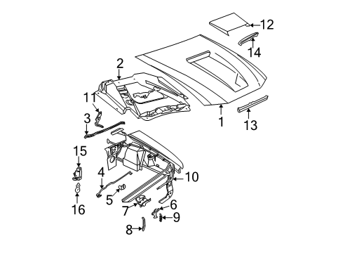 1999 Ford Mustang Bulbs Lock Diagram for 3R3Z-16700-AA