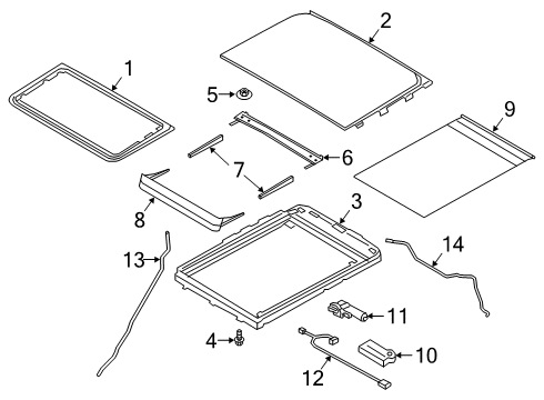 2020 Ford Explorer Sunroof Battery Tray Nut Diagram for -W520771-S300