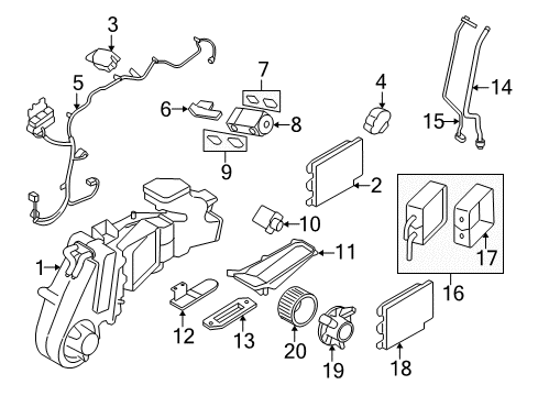 2007 Ford Freestyle Auxiliary Heater & A/C Dash Control Unit Diagram for 5F9Z-19980-AB