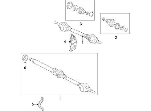 2019 Ford Fiesta Front Axle Shafts & Joints, Drive Axles Axle Assembly Diagram for D3BZ-3B436-D