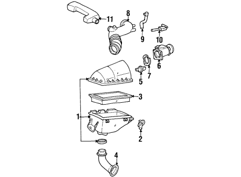 1999 Lincoln Town Car Filters Air Cleaner Assembly Diagram for F8VZ9600AA