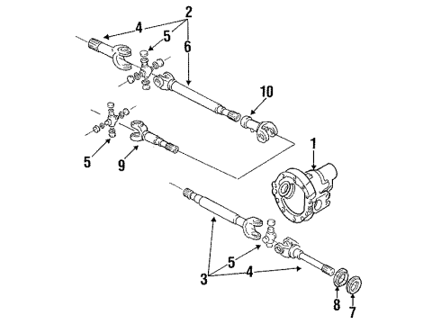 1989 Ford F-150 Carrier & Front Axles Yoke Assembly Diagram for E3TZ-3L387-E