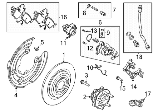 2021 Ford Mustang Mach-E Rear Brakes Caliper Assembly Dust Cap Diagram for YS4Z-2L296-AA