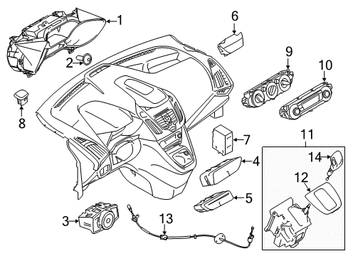 2018 Ford Transit Connect Gear Shift Control - AT Cluster Assembly Diagram for FT1Z-10849-B
