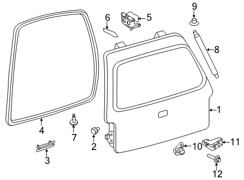 2008 Ford Expedition Lift Gate Lift Gate Bumper Diagram for -374217-S