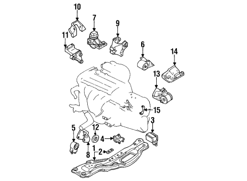 1995 Ford Probe Engine & Trans Mounting Front Bracket Diagram for F42Z6031A
