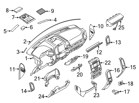 2015 Ford F-150 Instrument Panel Components Side Cover Diagram for FL3Z-1504481-AA