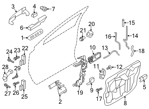 2014 Ford Edge Front Door Window Motor Diagram for 7A1Z-5423394-A