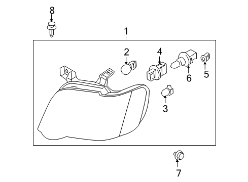 2009 Ford Explorer Bulbs Composite Assembly Diagram for 6L2Z-13008-AA