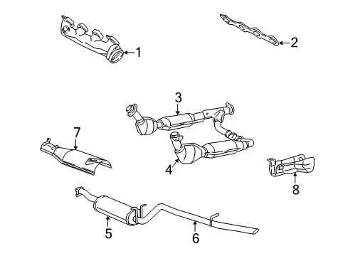 2002 Lincoln Blackwood Exhaust Components Manifold Diagram for XL1Z-9431-BA