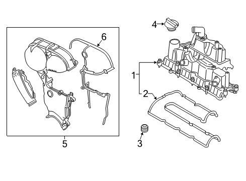 2015 Ford Escape Valve & Timing Covers Valve Cover Pin Diagram for -W701181-S300