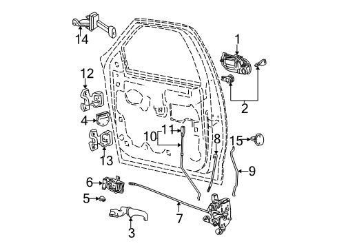 1998 Ford F-150 Door & Components Actuator Diagram for F85Z-15218A43-B