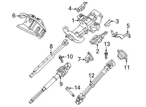 2010 Ford Expedition Steering Column & Wheel, Steering Gear & Linkage Intermed Shaft Diagram for 7L1Z-3E751-A