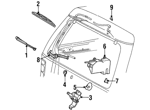 1997 Mercury Mountaineer Wiper & Washer Components Wiper Arm Diagram for F3TZ-17526-C