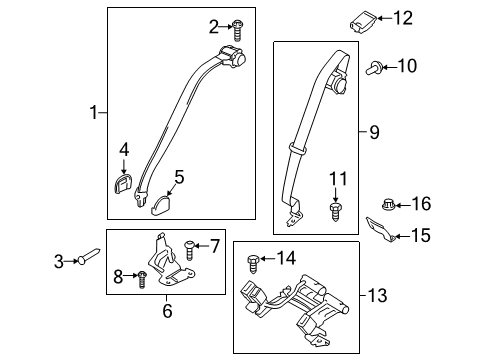 2018 Ford Fusion Seat Belt Buckle End Diagram for HG9Z-5460045-AA
