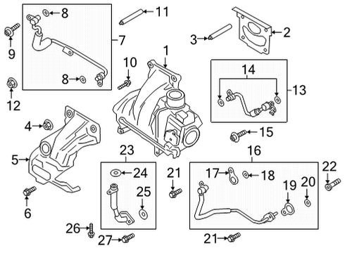 2021 Ford Bronco Turbocharger Turbocharger Nut Diagram for -W713095-S450