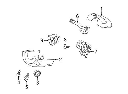 2010 Ford Mustang Shroud, Switches & Levers Lower Shroud Grommet Diagram for 4R3Z-3530-ZZ