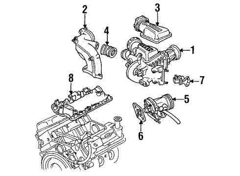 1993 Ford Thunderbird Supercharger & Components Throttle Body Diagram for F2SZ9E926C
