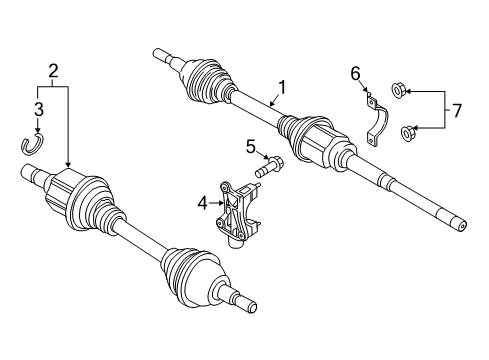 2018 Ford Edge Drive Axles - Front Axle Assembly Diagram for F2GZ-3B436-AH