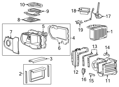 1996 Ford E-350 Econoline A/C Evaporator & Heater Components Evaporator Seal Diagram for F2UZ-19D578-B