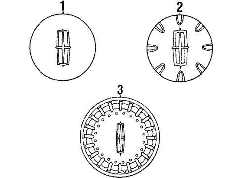 1998 Lincoln Town Car Wheel Covers & Trim Center Cap Diagram for F8VZ-1130-AB