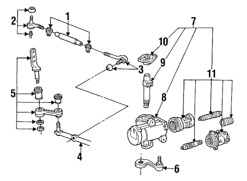 1992 Mercury Grand Marquis Steering Column & Wheel, Steering Gear & Linkage Pitman Arm Diagram for EOAZ-3590-B