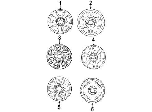 2001 Mercury Villager Wheels Wheel, Alloy Diagram for 1F5Z1007DA