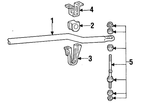 1996 Ford Mustang Stabilizer Bar & Components - Front Stabilizer Link Diagram for 9U2Z-5A486-A