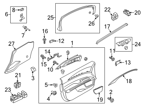 2014 Lincoln MKZ Interior Trim - Front Door Fog Lamp Assembly Screw Diagram for -W707607-S403