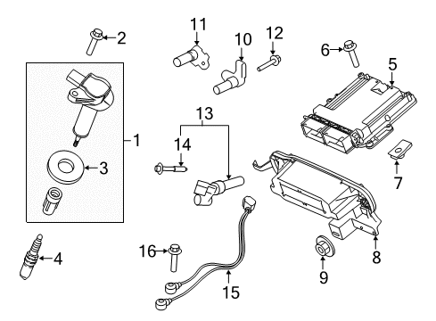 2017 Ford F-150 Ignition System Crankshaft Sensor Screw Diagram for -W712315-S437