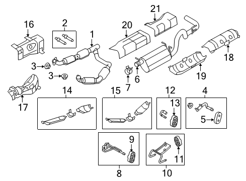 2012 Ford E-350 Super Duty Exhaust Components Muffler & Pipe Diagram for 9C2Z-5230-A
