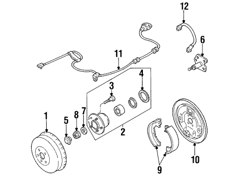 2001 Mercury Villager Brake Components Brake Pads Diagram for XF5Z-2001-BA