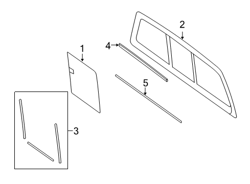 2007 Lincoln Mark LT Back Glass Upper Channel Diagram for 4L3Z-15422A36-AB
