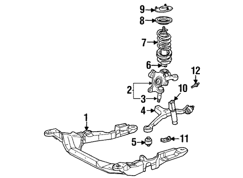 1997 Ford Taurus Front Suspension Components, Lower Control Arm, Stabilizer Bar Ball Joint Diagram for 5F1Z-3V050-A