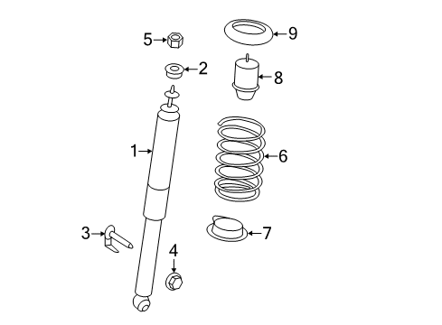 2014 Ford Edge Shocks & Components - Rear Top Nut Diagram for -W520504-S440
