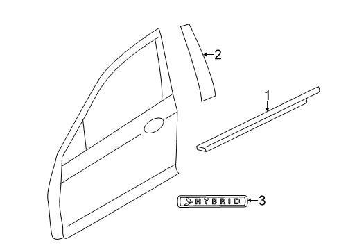 2011 Lincoln MKZ Exterior Trim - Front Door Nameplate Diagram for BH6Z-5442528-B