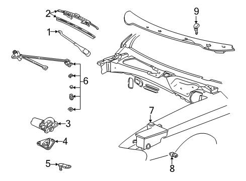 2003 Ford Mustang Wiper & Washer Components Wiper Blade Diagram for 2R3Z-17528-AA