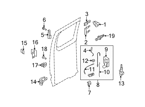 2008 Ford E-350 Super Duty Hardware Latch Assembly Diagram for 8C2Z-15264A00-D