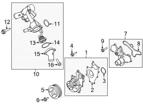 2019 Ford Transit-250 Water Pump Water Pump Assembly Diagram for BL3Z-8501-C