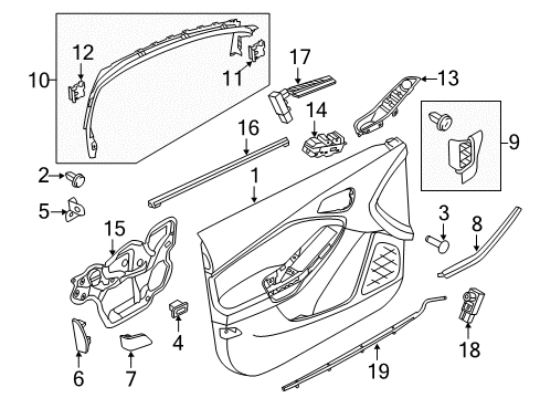 2015 Ford Focus Rear Door Speaker Grille Diagram for CV6Z-18978-BA