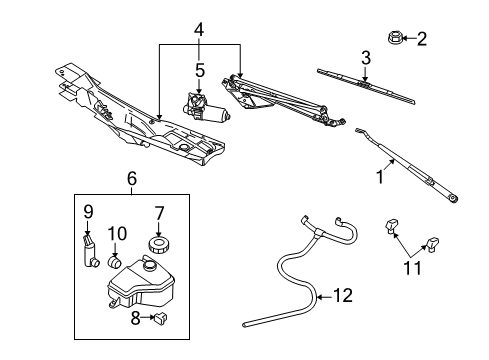 2007 Lincoln Town Car Wiper & Washer Components Wiper Transmission Diagram for 8W1Z-17566-A
