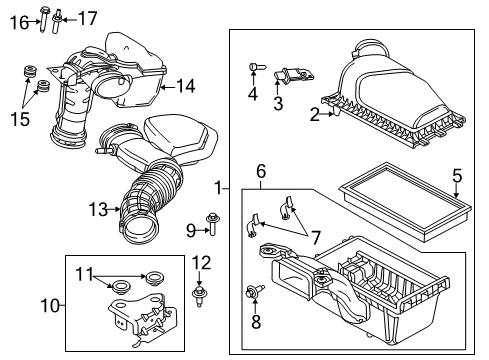 2013 Ford Edge Filters Air Cleaner Assembly Diagram for CT4Z-9600-A