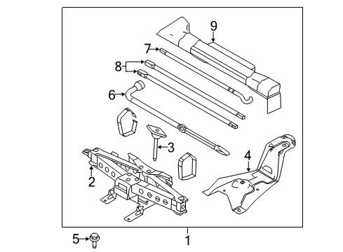 2012 Ford F-150 Jack & Components Jack Cover Diagram for 9L3Z-9945626-B