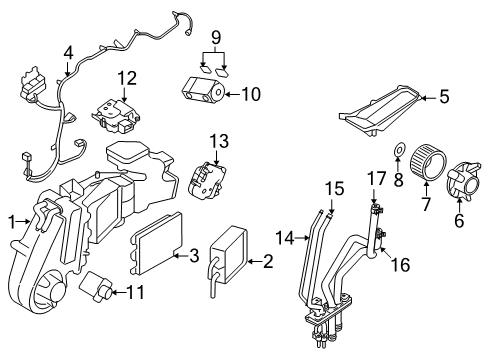 2009 Ford Taurus X Auxiliary Heater & A/C Heater & AC Control Diagram for 5F9Z-19980-AC