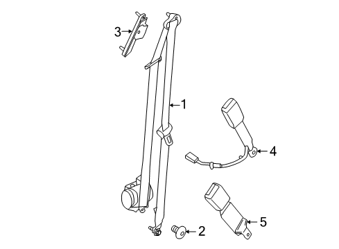 2013 Ford C-Max Seat Belt Height Adjuster Diagram for CV6Z-54602B82-A